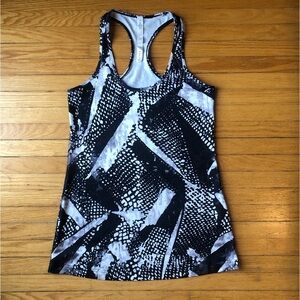 Lululemon Racerback relaxed Tank, black/white/grey, Women’s size 10